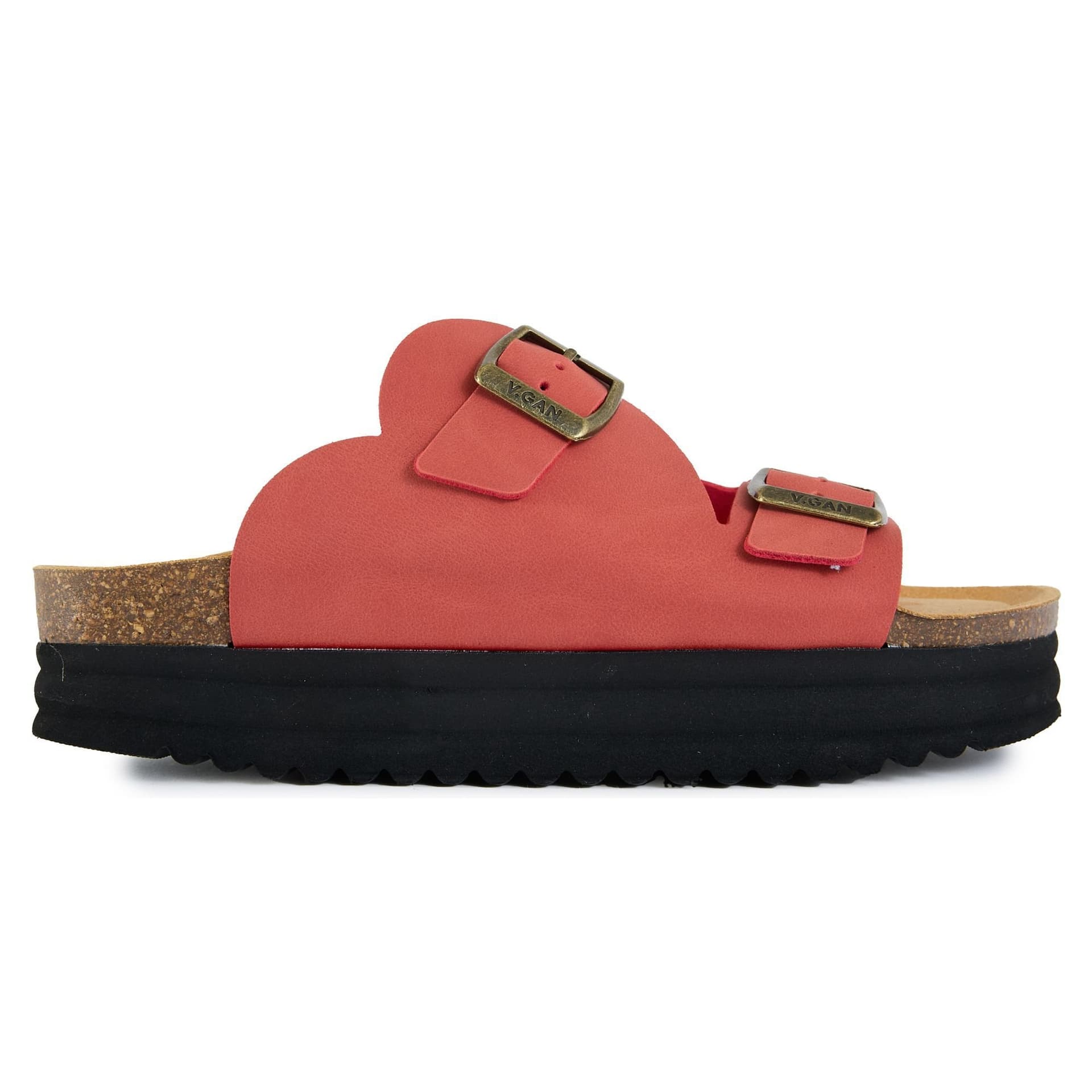V.GAN V.GAN Women's Heart Comfort Footbed Sandals in Red