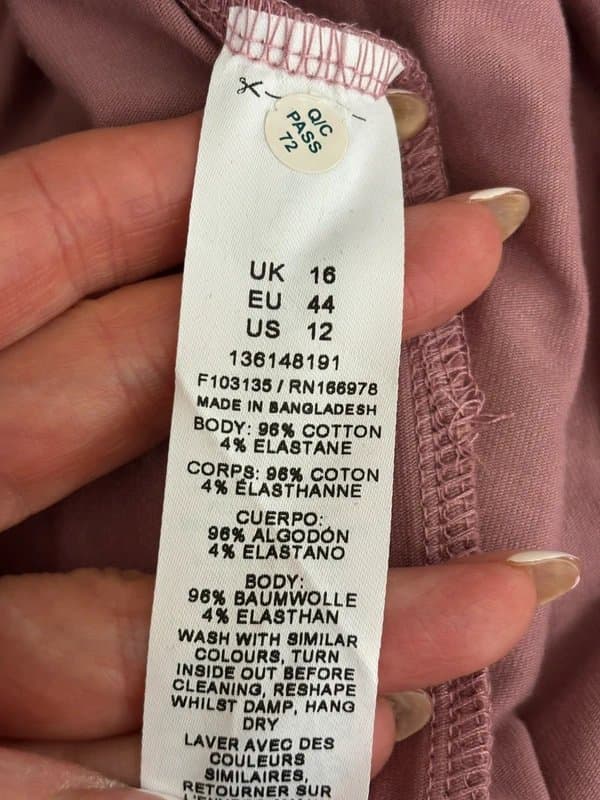 ASOS Design UK 16 Petite ASOS Cotton Stretch One Shoulder Ruched Midi Dress Pink