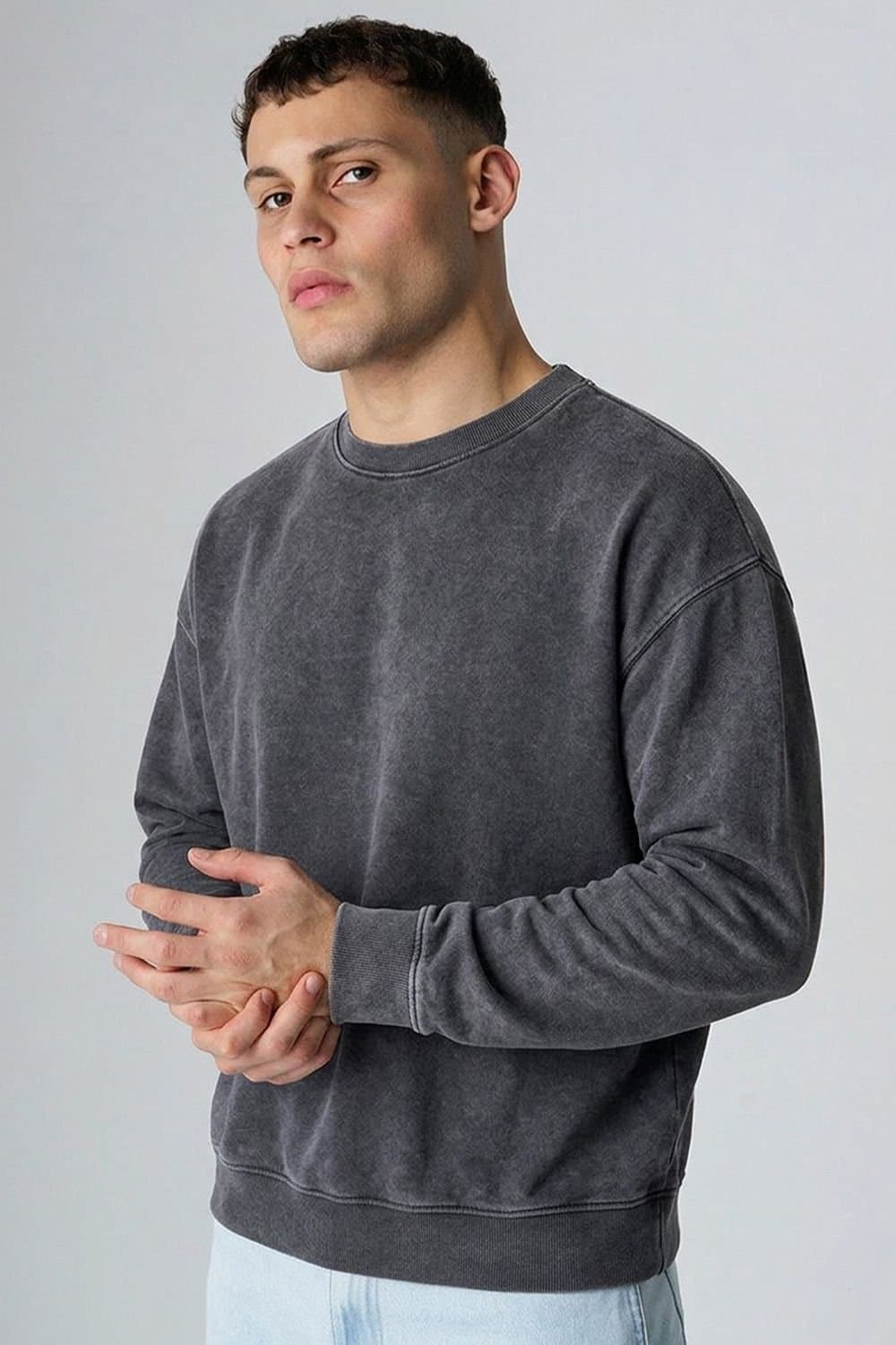 Influence Influence Dark Grey Cotton Blend Sweatshirt