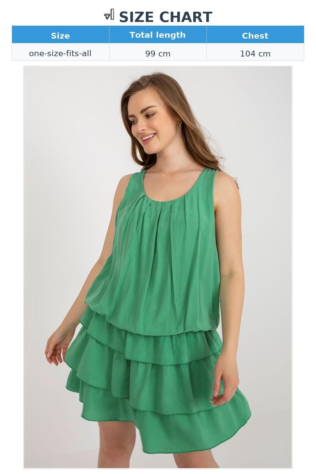 Love Lace Love Lace Women's Sleeveless Summer Dress with Ruffled Waist in Green - 4