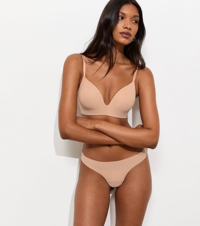 New Look Women's Tan Microfibre Moulded Triangle Bra New Look - 3