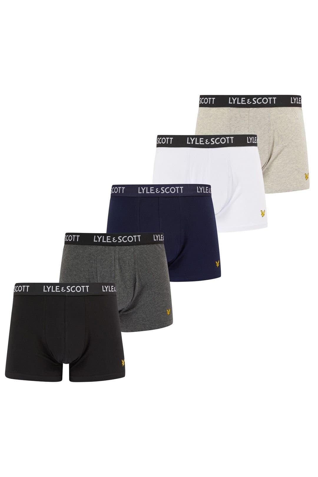 Lyle & Scott Lyle & Scott Men's Miller 5 Pack Underwear Black / Bright White / Light Grey Marl / Dark Grey Marl / Peacoat