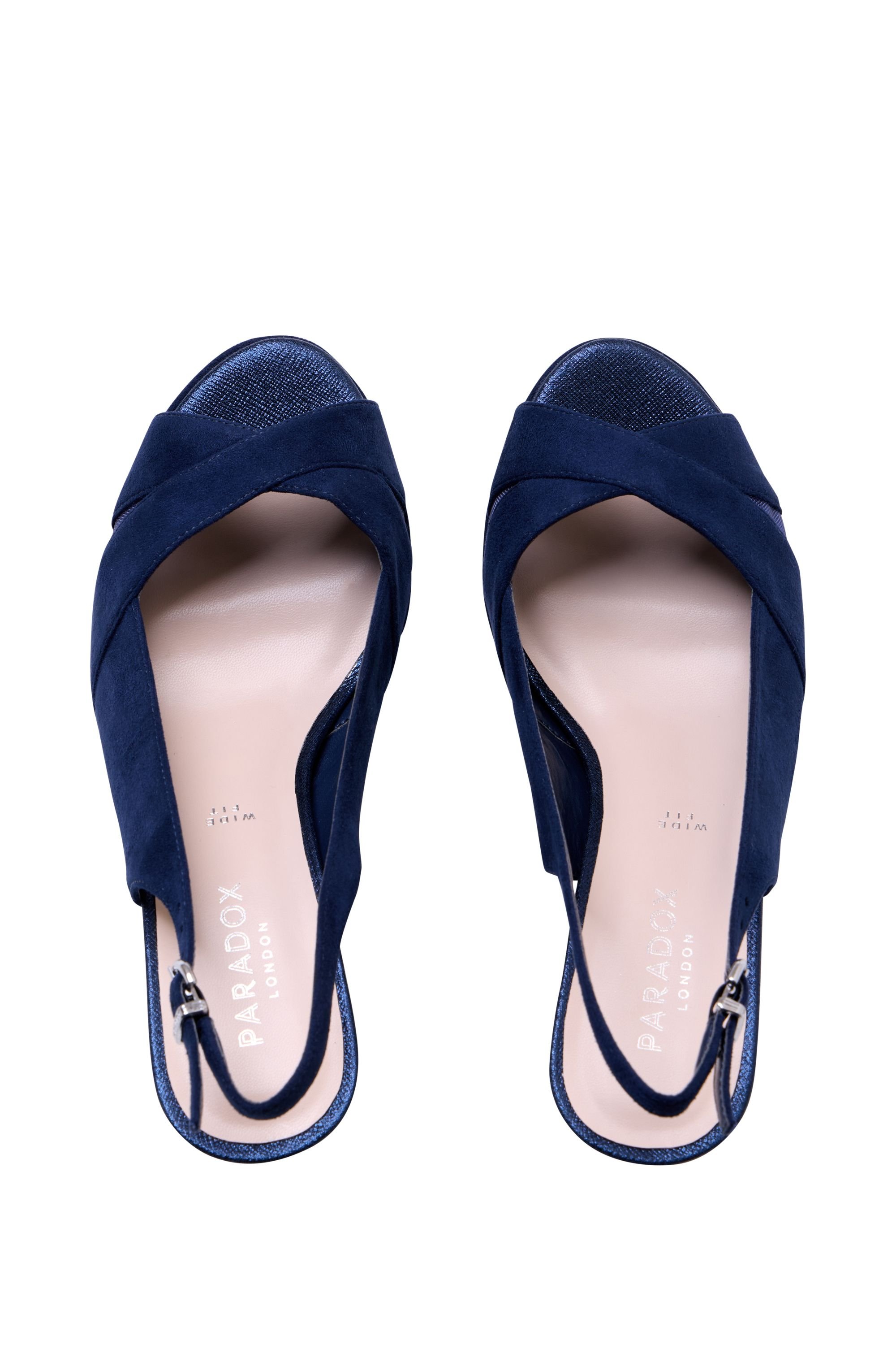 Paradox London Paradox London Women's Niara' Wide Fit High Platform Heeled Sandals in Navy - 3