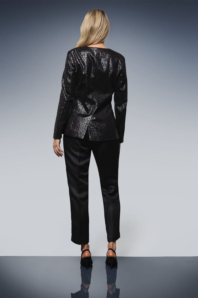 Dorothy Perkins Dorothy Perkins Women's Leopard Print V Neck Blazer in Black - 3