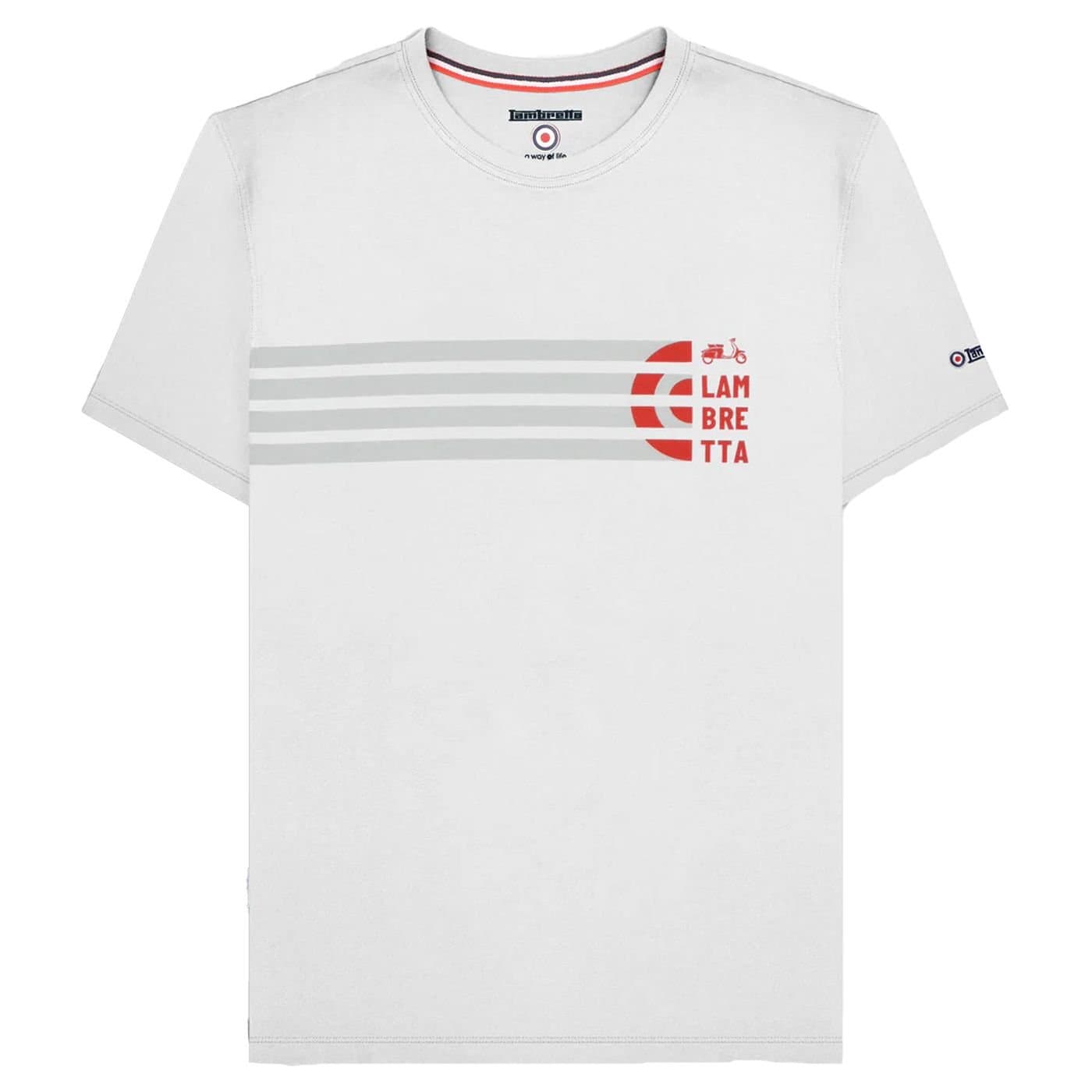 Lambretta Lambretta Men's SS25 Scooter Stripes T-Shirt in White