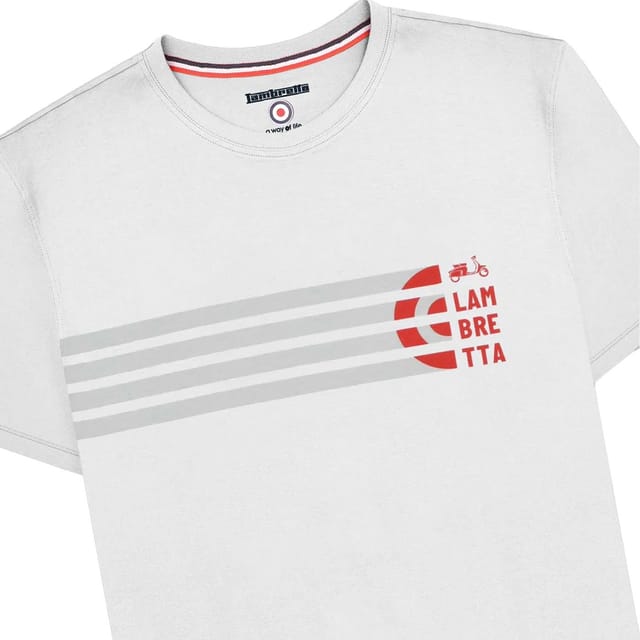 Lambretta Lambretta Men's SS25 Scooter Stripes T-Shirt in White - 3