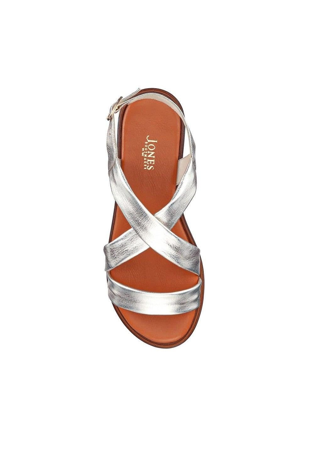 Jones Bootmaker Jones Bootmaker Women's Hali Leather Sandals in Metallic Silver - 4