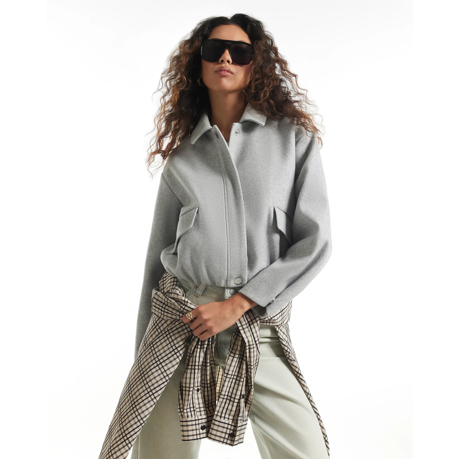 River Island River Island Womens Grey Harrington Jacket