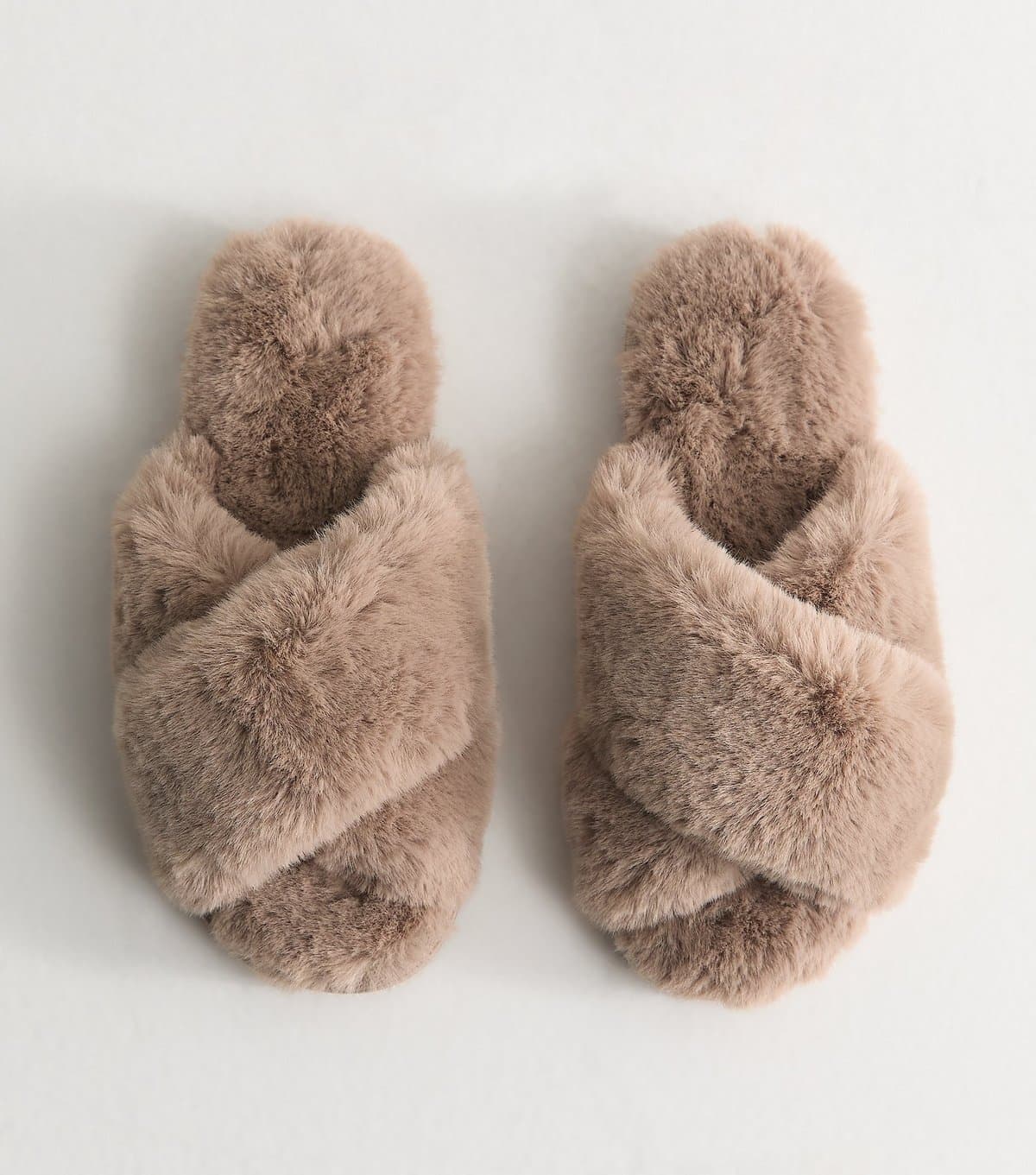New Look New Look Light Brown Faux Fur Slider Slippers