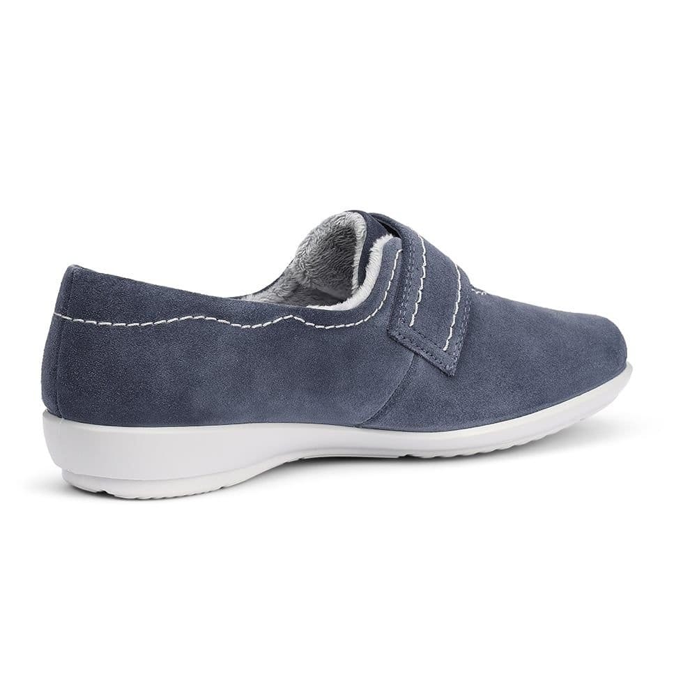 Hotter Hotter Women's Extra Wide 'Toasty' Slippers in Mid Blue - 4