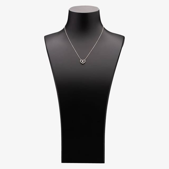 T.H.Baker T.H.Baker Women's Sterling Silver Cubic Zirconia Double Pave Hearts Pendant N611096 - 2