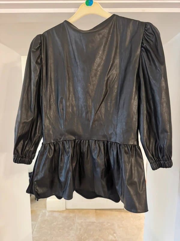 ASOS ASOS Leather-look peplum top