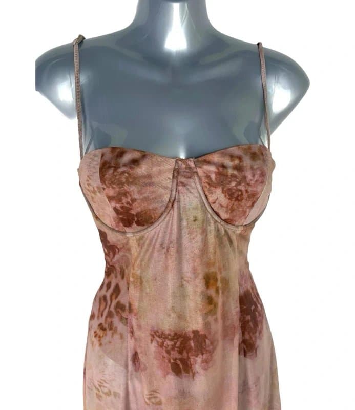 PrettyLittleThing Pretty Little Thing Chiffon Dress Women’s UK Size 10 Floral Cupped Cami Midaxi