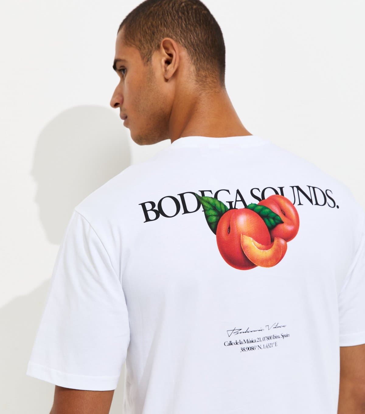 Only and Sons Men's White Cotton Regular Fit Bodega Sounds Fruit Print T-Shirt Only and Sons New Look