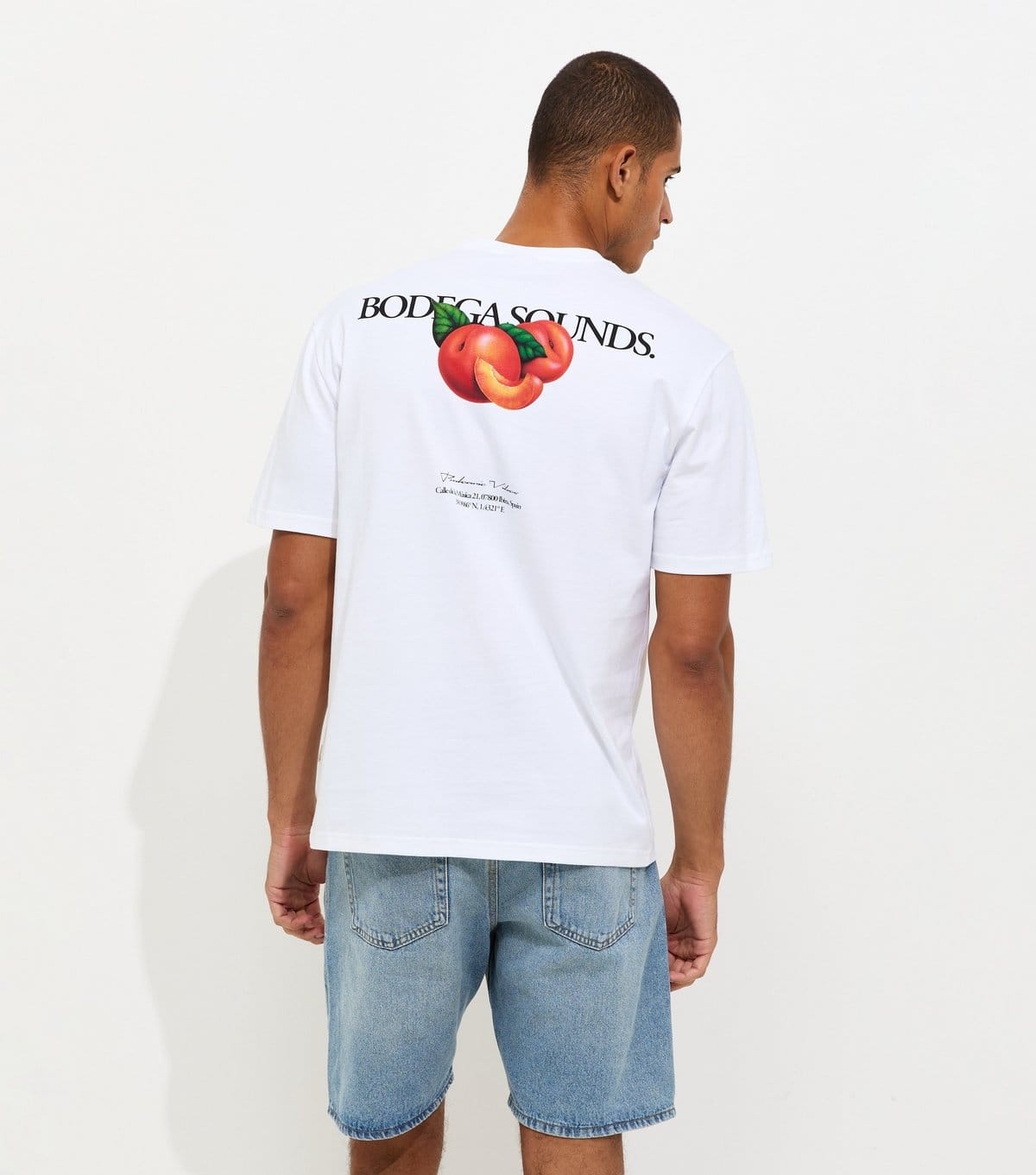 Only and Sons Men's White Cotton Regular Fit Bodega Sounds Fruit Print T-Shirt Only and Sons New Look - 4