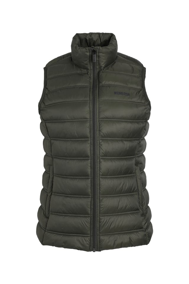 Weird Fish Weird Fish Women's Atissa Lightweight Padded Gilet in Dark Green - 2