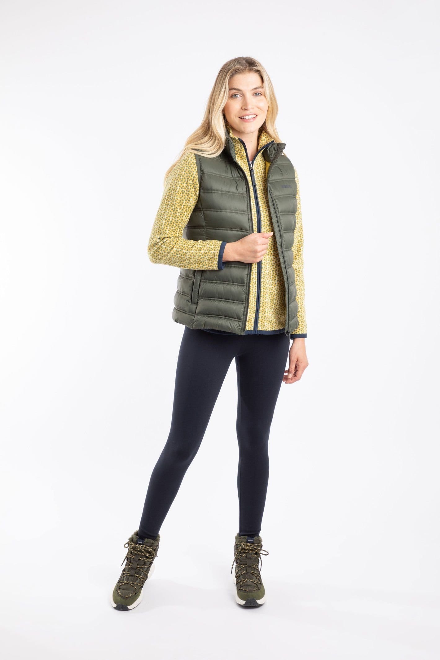 Weird Fish Weird Fish Women's Atissa Lightweight Padded Gilet in Dark Green - 4