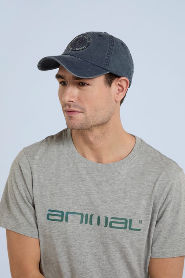 Animal Animal Men's 'Luca' Curved Peak Adjustable Strap 100% Cotton Patch Cap in Navy - 3