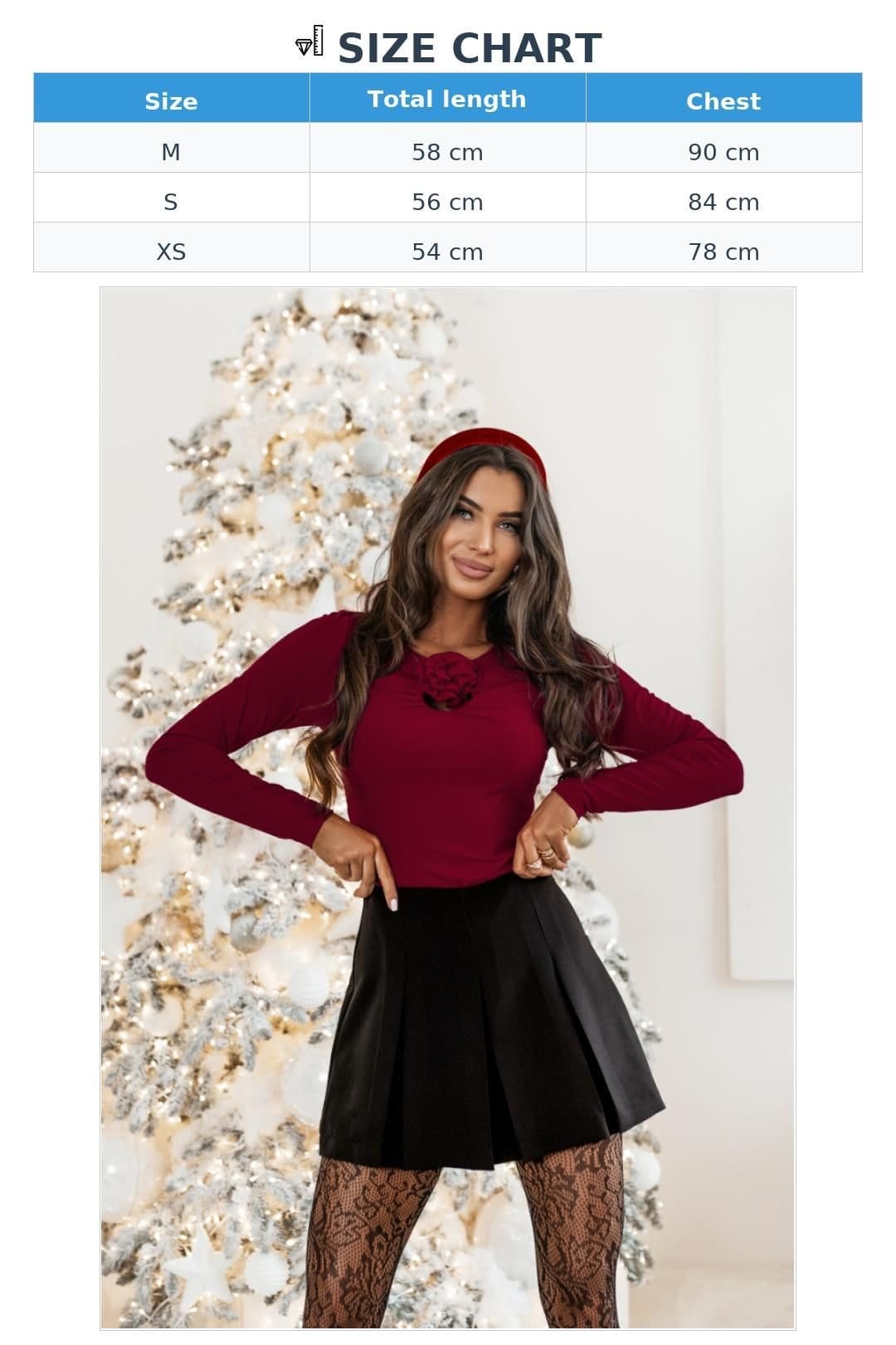 Love Lace Love Lace Women's POPPY Viscose Elastane Blouse Style 221459 in Burgundy - 4