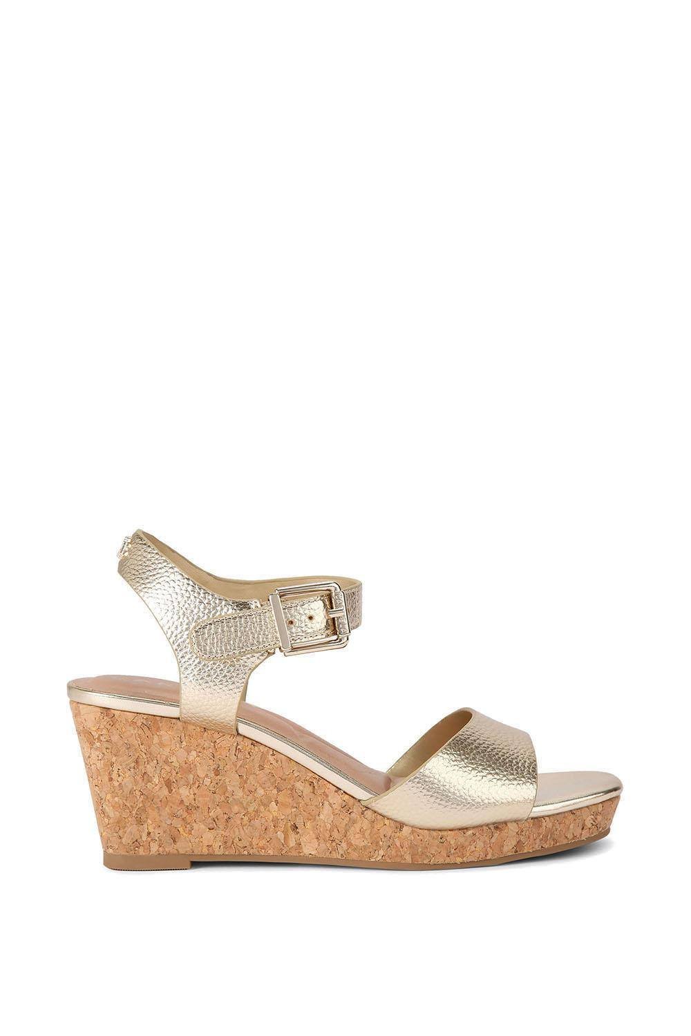 Carvela Carvela Women's 'Sadie Wedge Wide Fit' Sandals in Gold - 3