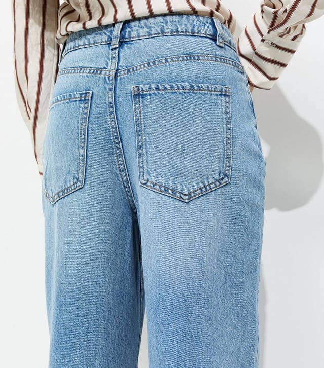 New Look Women's Light Blue Adalae High Waisted Wide Leg Jeans New Look - 3