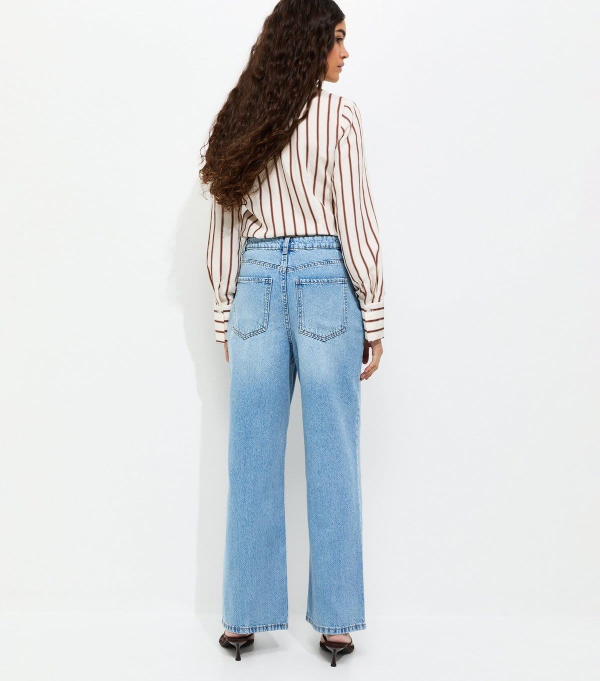 New Look Women's Light Blue Adalae High Waisted Wide Leg Jeans New Look - 4