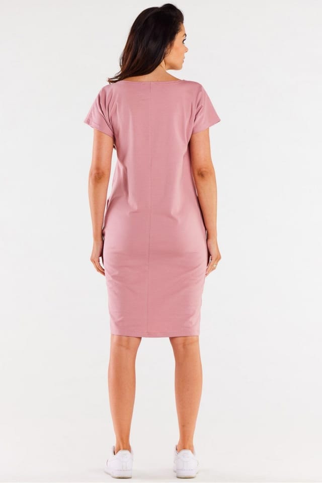 Love Lace Love Lace Women's Summer Cotton Elastane Mini Dress Short Sleeve in Pink - 3