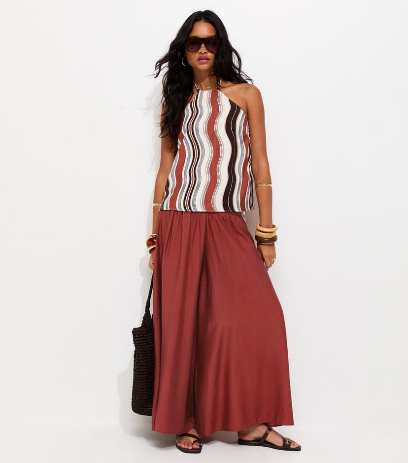 New Look Women's Rust Wide Leg Palazzo Trousers New Look - 1