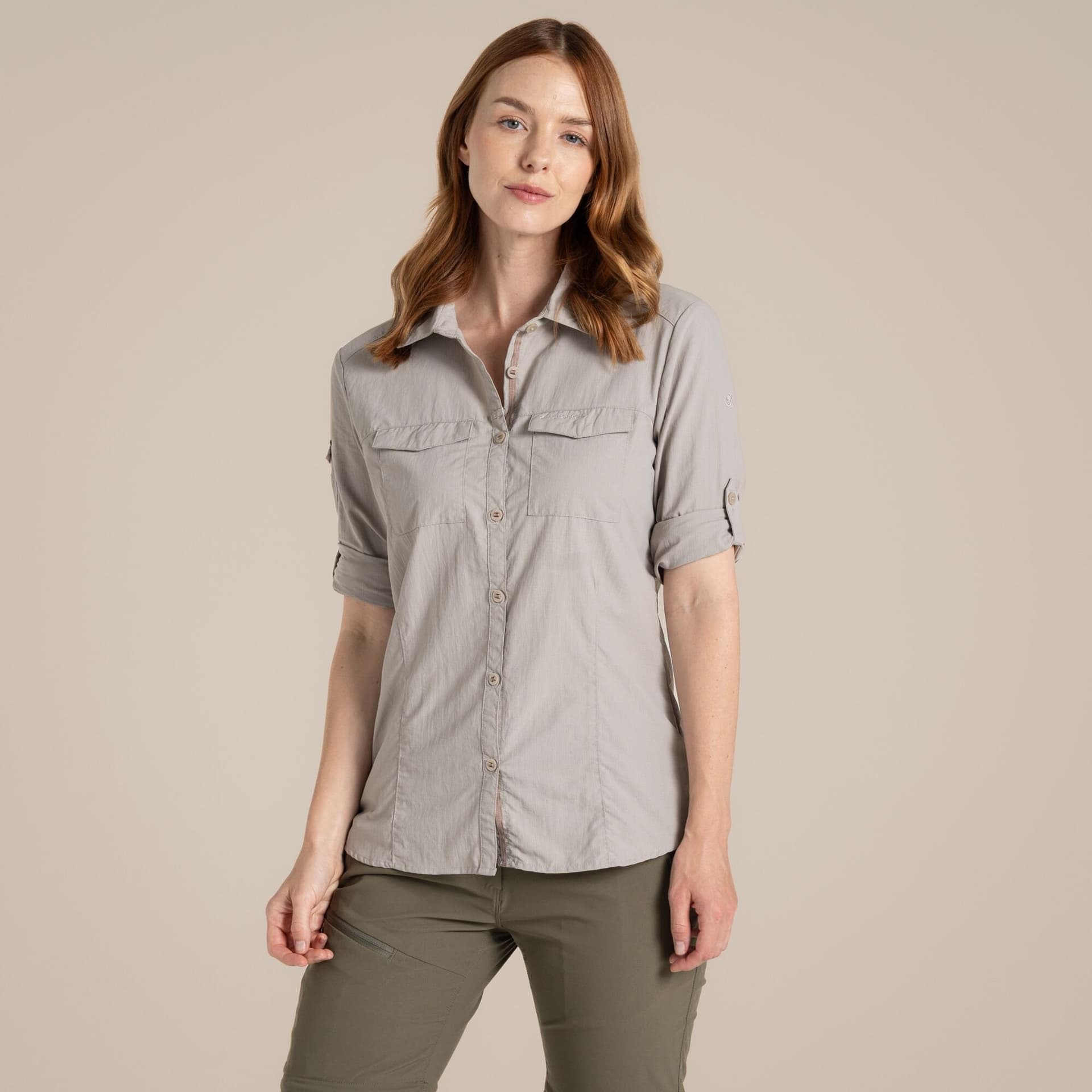 Craghoppers Craghoppers Women's Nosilife Adventure' Long Sleeved Shirt With Insect Repellent Technology in Light Beige