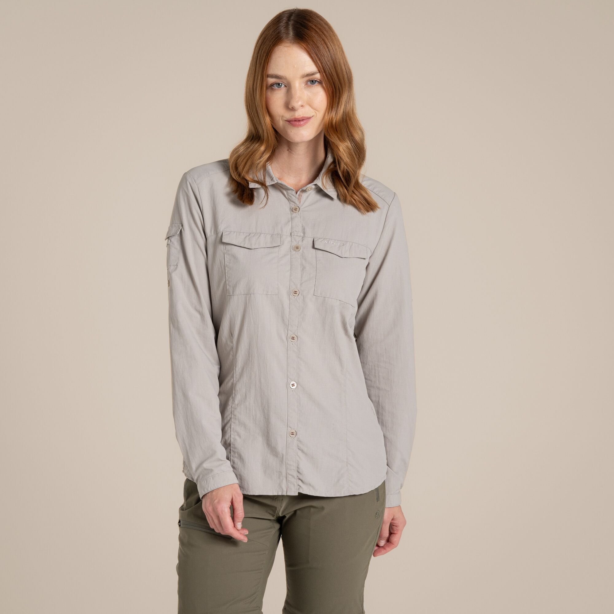 Craghoppers Craghoppers Women's Nosilife Adventure' Long Sleeved Shirt With Insect Repellent Technology in Light Beige - 3