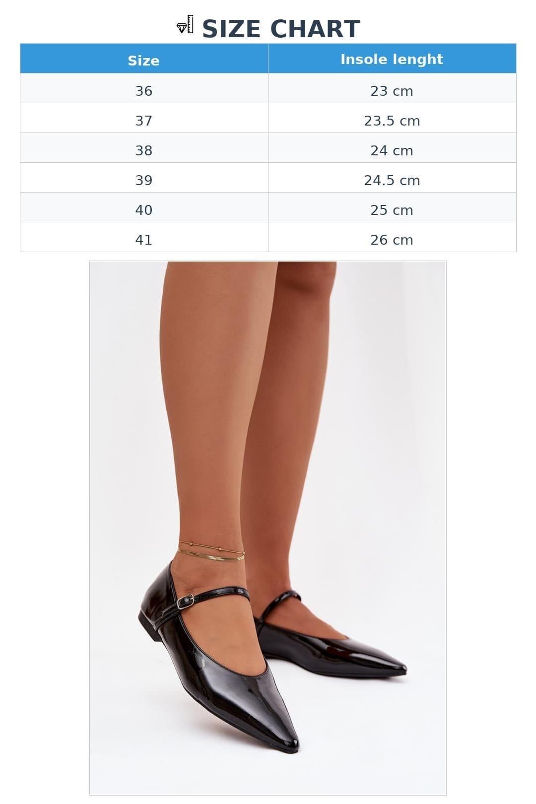 Love Lace Love Lace Women's Patent Ballet Flats with Adjustable Instep Strap in Black - 4