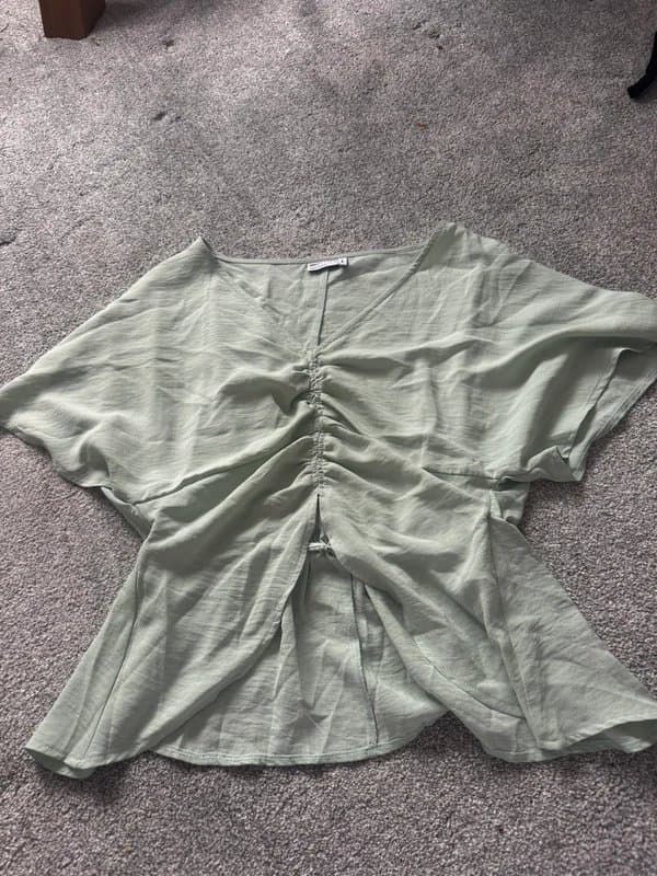 ASOS ASOS Sage Green Ruched Blouse – Size 12