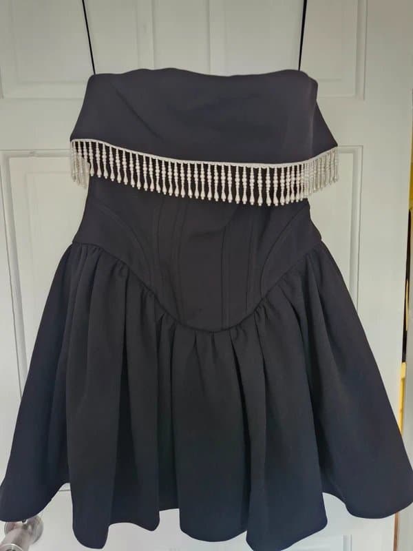 ASOS Asos Luxe pearl trim sculpted corset mini dress