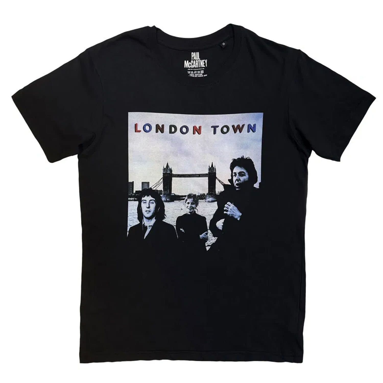 Paul McCartney & Wings Paul McCartney & Wings Men's London Town Back Print T-Shirt in Black