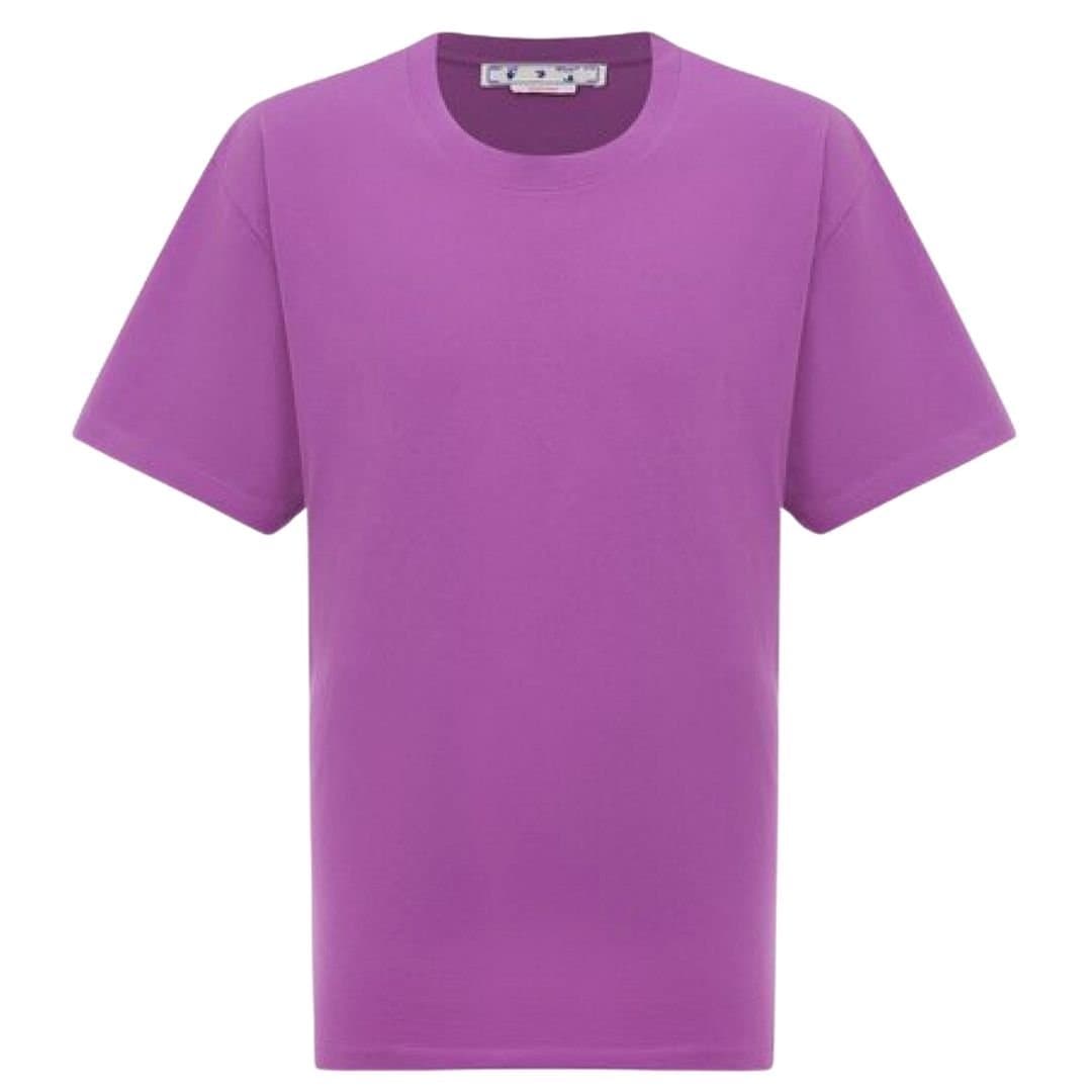 Off-White Off-White Men's Diag Tab Oversized Fit Purple T-Shirt in White