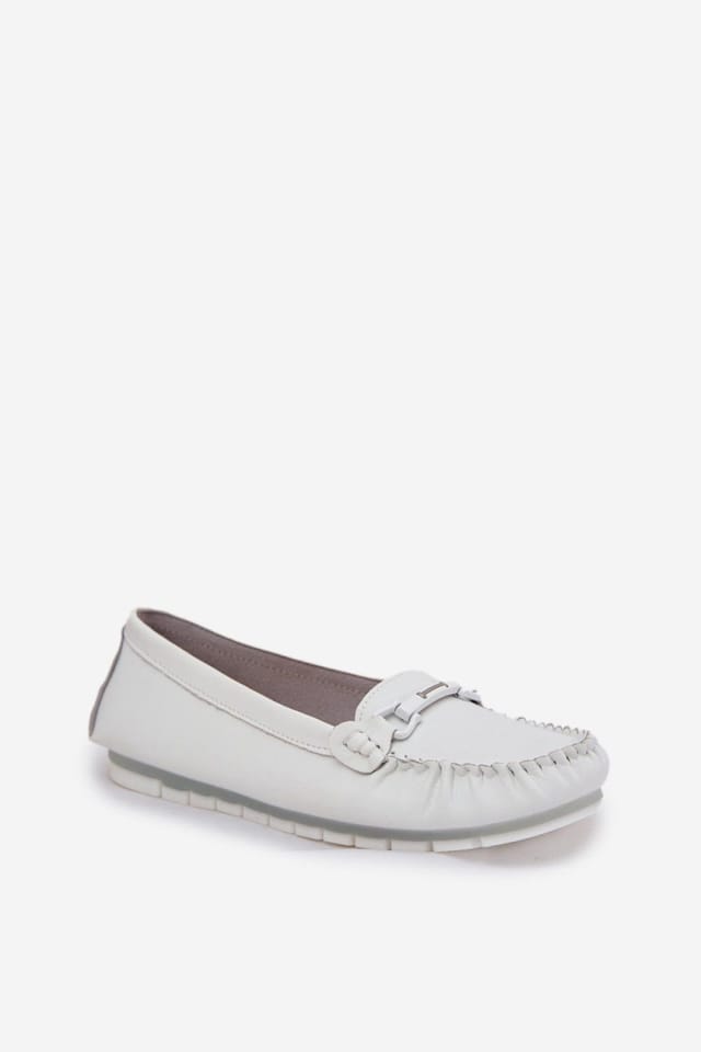 Love Lace Love Lace Women's S Barski Moccasin Loafers with Decorative Front Rubber Sole in White - 2