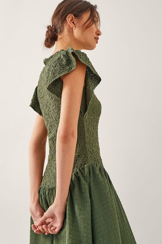 Monsoon Monsoon Women's Dee Drop Waist Midi Dress Green - 2