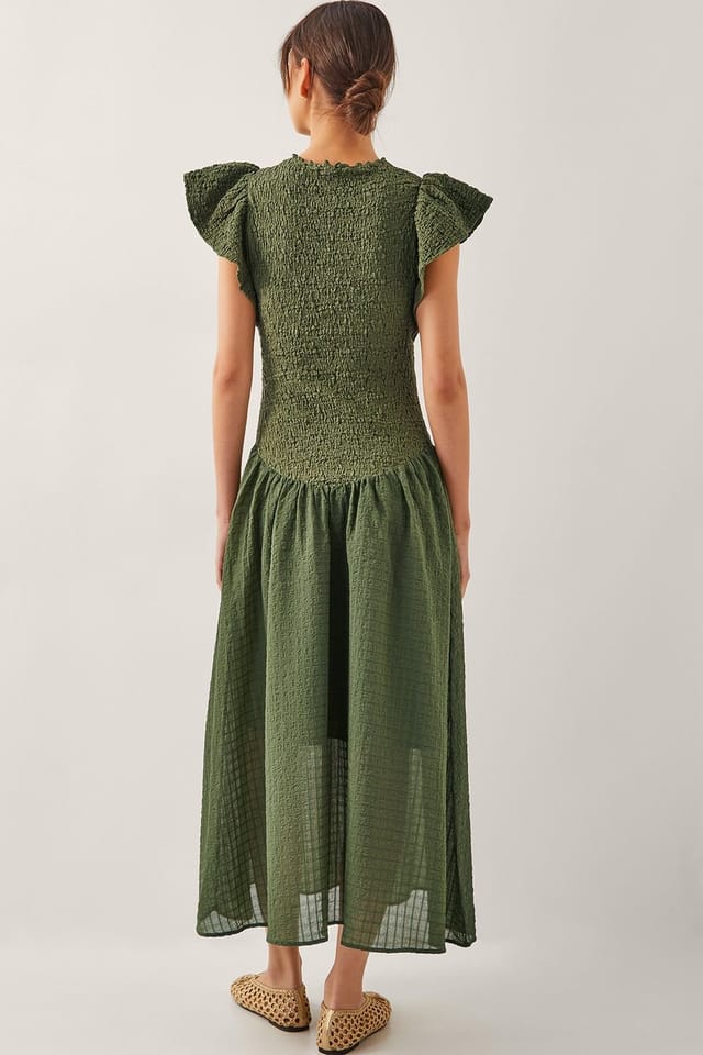 Monsoon Monsoon Women's Dee Drop Waist Midi Dress Green - 3