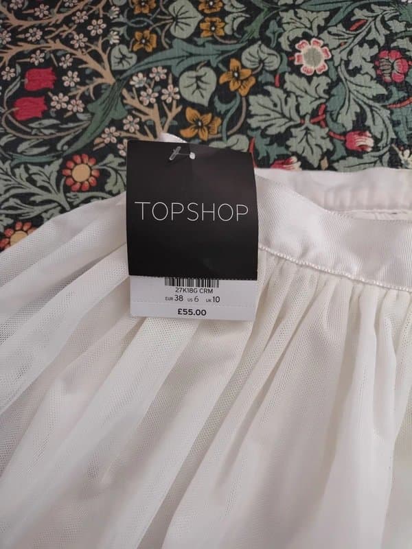 Topshop Cream Tulle Flare Skirt by Topshop Size 10 New With Tags