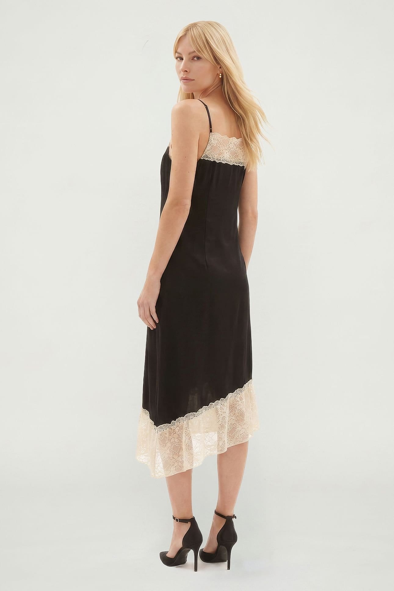 Lily and Lionel Lily and Lionel Women's Abby Lace Insert Midi Dress in Black - 4