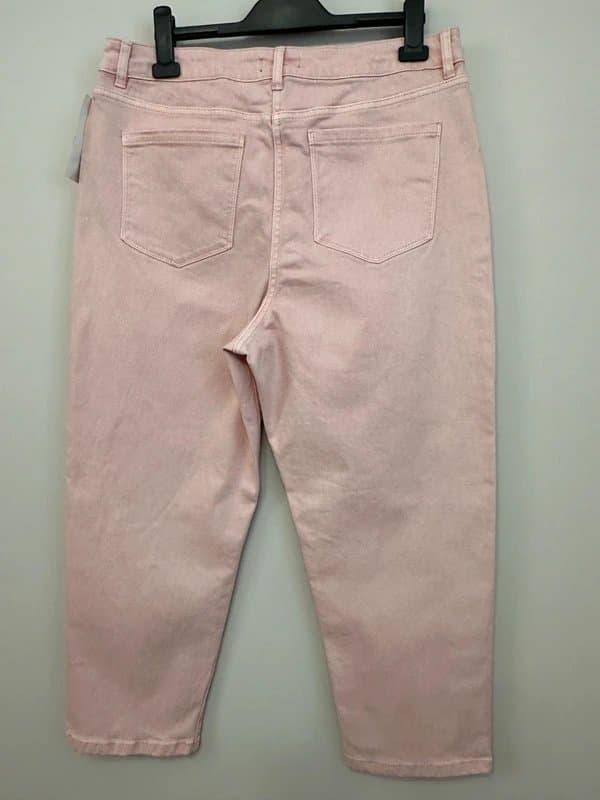 Papaya Papaya Petite Pink Tapered Leg Jeans Size UK 16 New With Tags