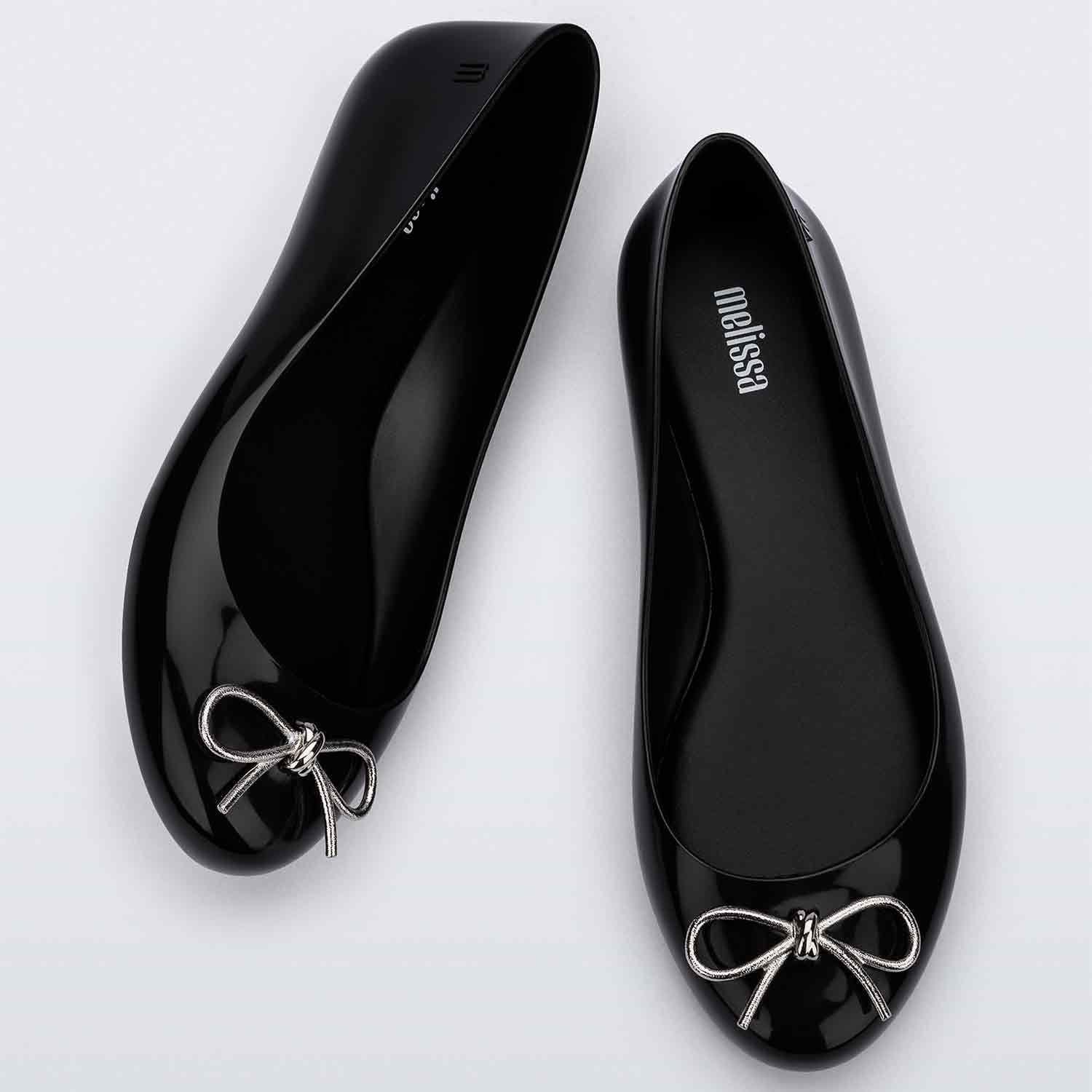 Melissa Shoes Melissa Shoes Women's Sweet Love Chrome Ballet Flats in Black - 4