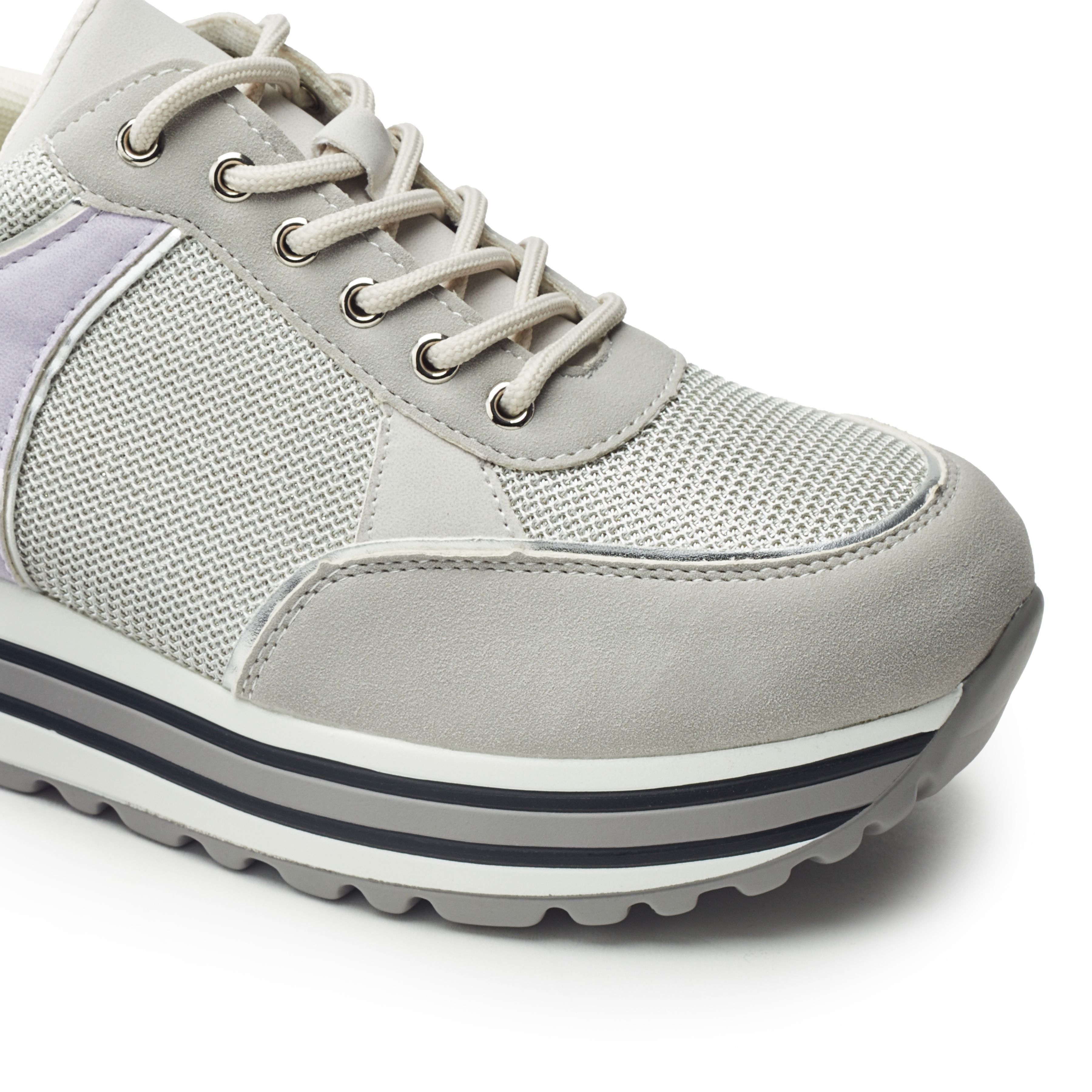 b.soleful b.soleful Women's 'Salene' Porvair Trainers in Grey - 3
