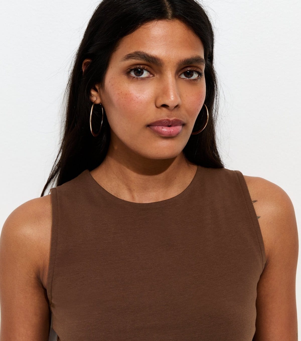 New Look Dark Brown Jersey Tank Top