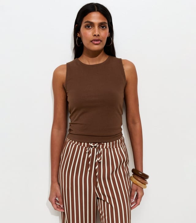 New Look Women's Dark Brown Tank Top New Look - 3