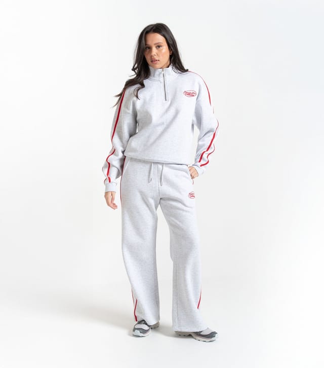 Peach Fit Women's Grey Marl Laelia Quarter Zip Sweatshirt Peach Fit New Look - 2
