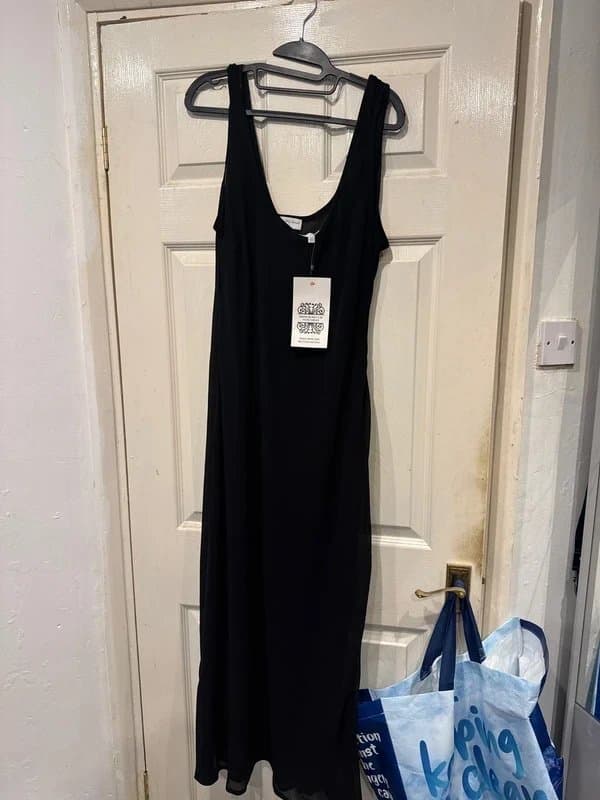 Never Fully Dressed Never Fully Dressed Black Mesh Maxi Dress BNWT | Size UK 14 RRP £120 2 layers