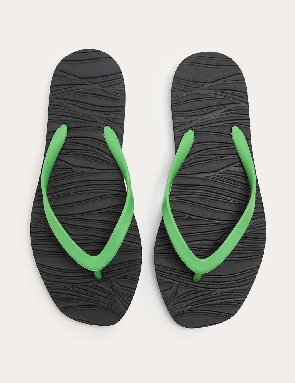 Marks & Spencer M&S Flat Flip Flops Green Mix - 1