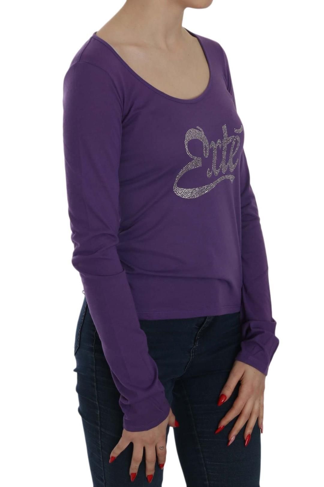 Exte Exte Women's Purple Crystal Embellished Long Sleeve Casual Top - 2