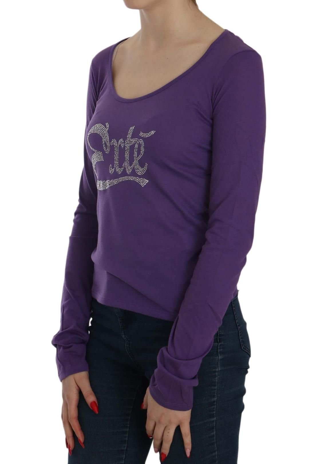 Exte Exte Women's Purple Crystal Embellished Long Sleeve Casual Top - 3